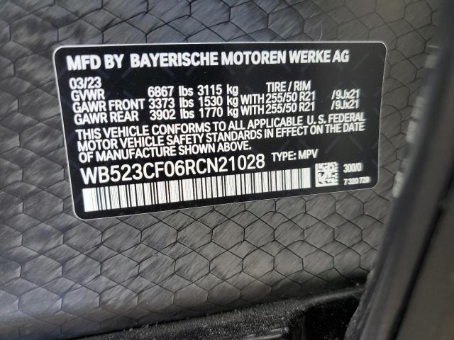 WB523CF06RCN21028 - 2024 BMW IX XDRIVE50 WHITE photo 13