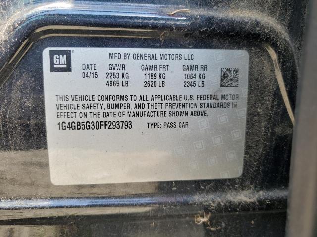 1G4GB5G30FF293793 - 2015 BUICK LACROSSE CHARCOAL photo 12