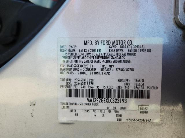 MAJ3S2GEXLC323193 - 2020 FORD ECOSPORT SE 银色 照片 14