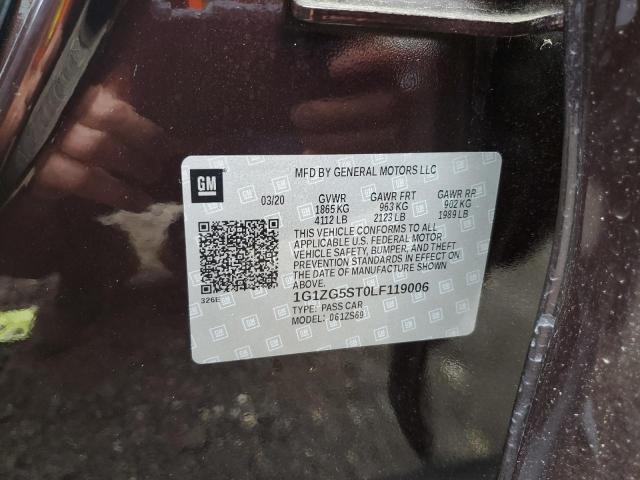 1G1ZG5ST0LF119006 - 2020 CHEVROLET MALIBU RS BLACK photo 12