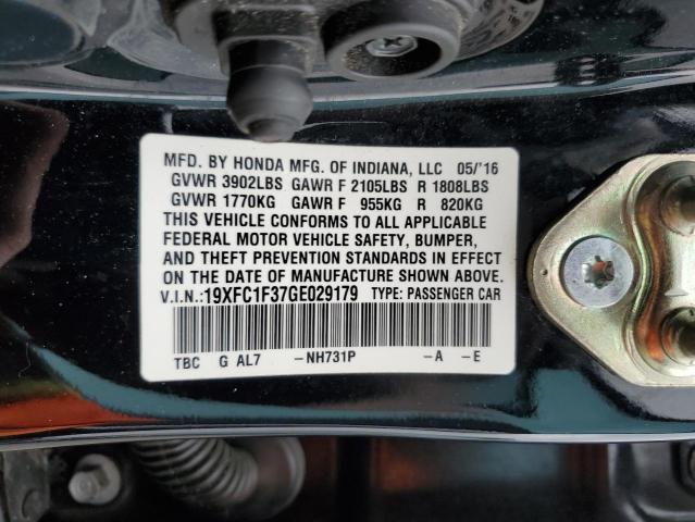 19XFC1F37GE029179 - 2016 HONDA CIVIC EX BLACK photo 12