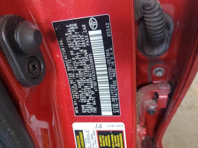 4T1BF1FK3CU558665 - 2012 TOYOTA CAMRY BASE RED photo 24