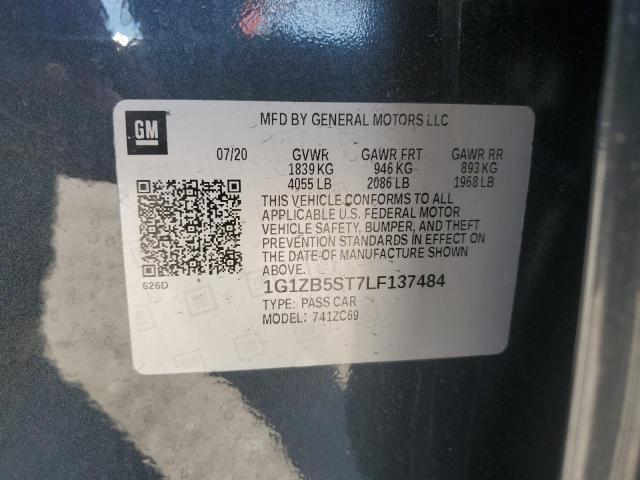 1G1ZB5ST7LF137484 - 2020 CHEVROLET MALIBU LS 石墨色 照片 12