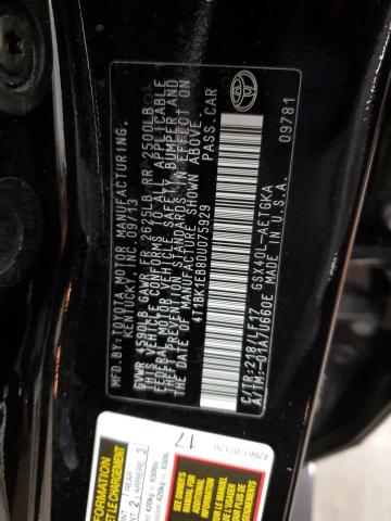 4T1BK1EB8DU075929 - 2013 TOYOTA AVALON BASE 黑色 照片 12