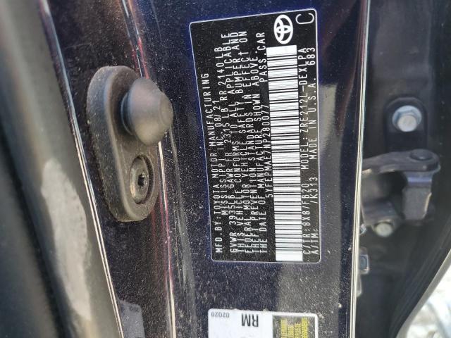 5YFEPMAE7NP280077 - 2022 TOYOTA COROLLA LE BLUE photo 12