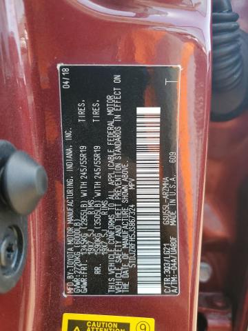 5TDJZRFH5JS867324 - 2018 TOYOTA HIGHLANDER SE Бордовый фото 13