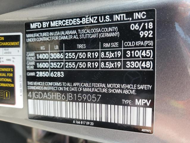 4JGDA5HB6JB159057 - 2018 MERCEDES-BENZ GLE 350 4MATIC GRAY photo 13