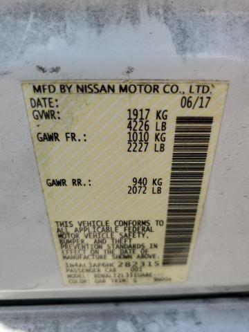 1N4AL3AP6HC282315 - 2017 NISSAN ALTIMA 2.5 WHITE photo 12