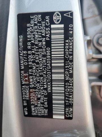 VNKKTUD37GA059960 - 2016 TOYOTA YARIS L SILVER photo 12