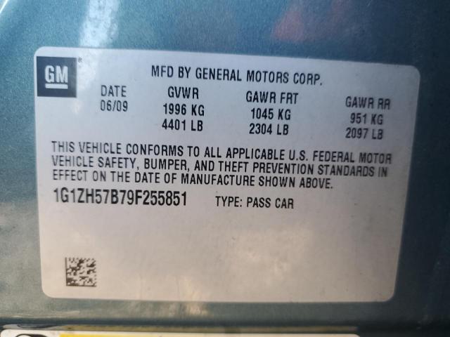 1G1ZH57B79F255851 - 2009 CHEVROLET MALIBU 1LT Yaşıl foto 13