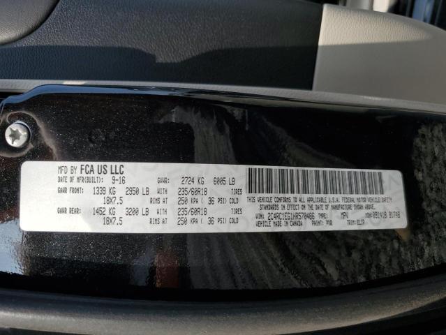 2C4RC1EG1HR570486 - 2017 CHRYSLER PACIFICA TOURING L PLUS BLACK photo 13