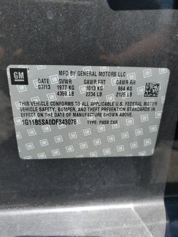 1G11B5SA0DF343078 - 2013 CHEVROLET MALIBU LS CHARCOAL photo 12