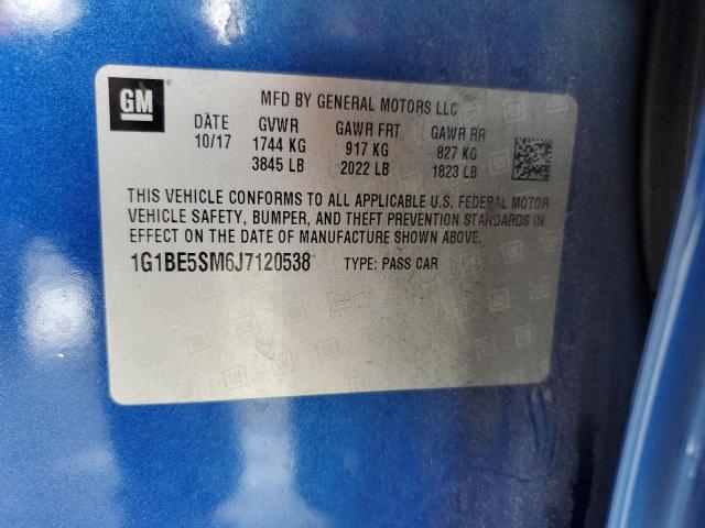 1G1BE5SM6J7120538 - 2018 CHEVROLET CRUZE LT 蓝色 照片 13