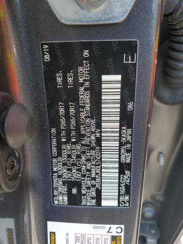 JTEBU5JR0L5742019 - 2020 TOYOTA 4RUNNER SR5/SR5 PREMIUM ნაცრისფერი ფოტო 13