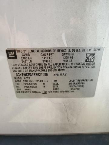 3GYFNCE31FS621906 - 2015 CADILLAC SRX PERFORMANCE COLLECTION Ақ фото 12