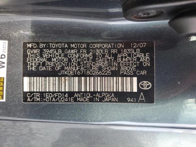 JTKDE167180266225 - 2008 TOYOTA SCION TC Grafit foto 12