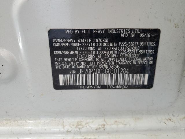 JF2GPABC3G8301284 - 2016 SUBARU CROSSTREK PREMIUM WHITE photo 13
