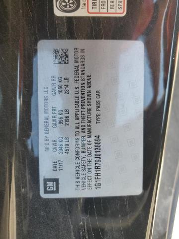 1G1FH1R79J0136694 - 2018 CHEVROLET CAMARO SS Czarny zdjęcie 12