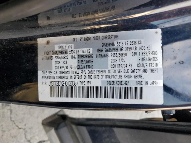 JM3TCBDY2H0130087 - 2017 MAZDA CX-9 GRAND TOURING BLUE photo 13