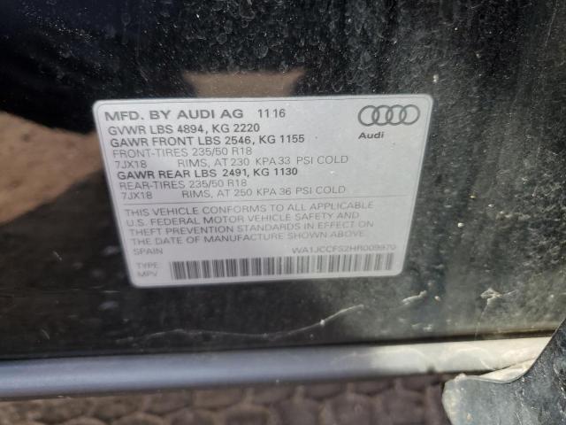 WA1JCCFS2HR009970 - 2017 AUDI Q3 PREMIUM PLUS BLACK photo 12