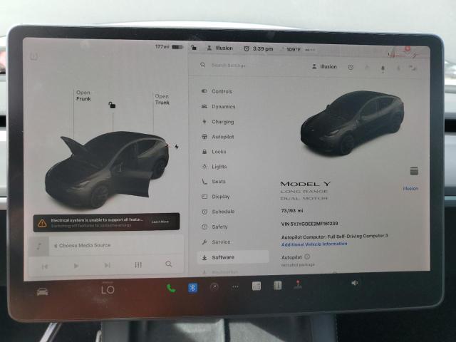 5YJYGDEE2MF161239 - 2021 TESLA MODEL Y 黑色 照片 9