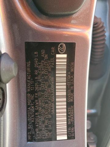 58ABK1GG3JU091498 - 2018 LEXUS ES 350 ნაცრისფერი ფოტო 12