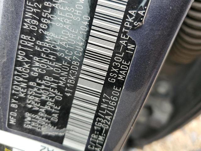 4T1BK3DB7CU471040 - 2012 TOYOTA AVALON BASE Boz foto 12