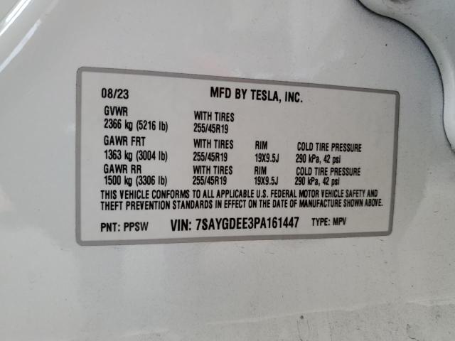 7SAYGDEE3PA161447 - 2023 TESLA MODEL Y 白色 照片 13