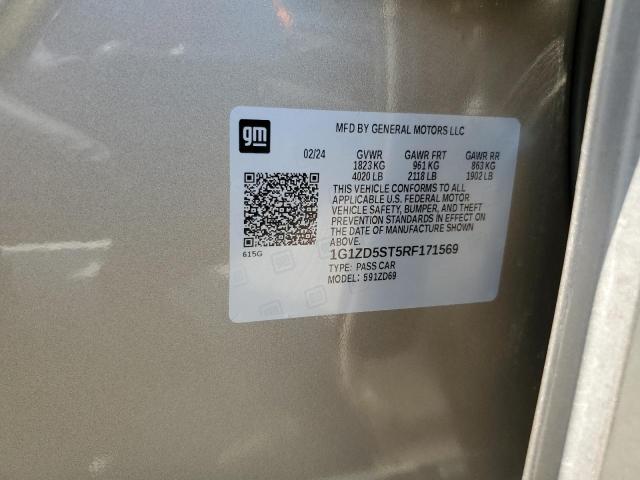 1G1ZD5ST5RF171569 - 2024 CHEVROLET MALIBU LT 棕色 照片 12