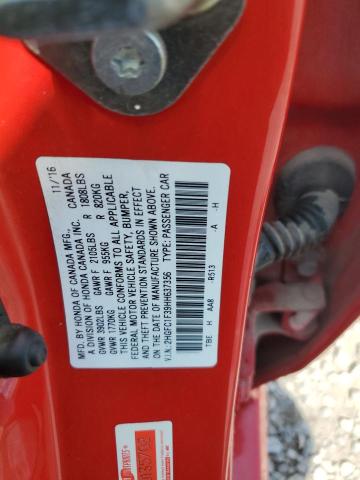 2HGFC1F39HH637356 - 2017 HONDA CIVIC EX RED photo 12