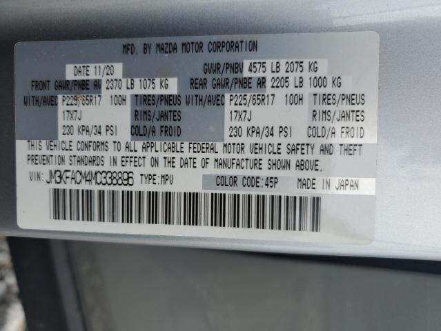 JM3KFACM4M0338896 - 2021 MAZDA CX-5 TOURING SILVER photo 12