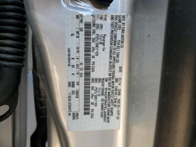 1FADP3R41EL249620 - 2014 FORD FOCUS BEV SILVER photo 12