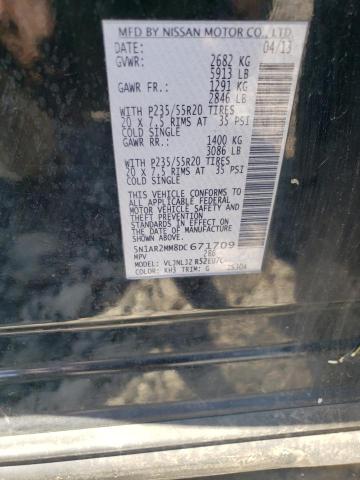 5N1AR2MM8DC671709 - 2013 NISSAN PATHFINDER S BLACK photo 12