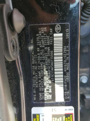 4T1C11AK5NU715996 - 2022 TOYOTA CAMRY LE BLACK photo 12