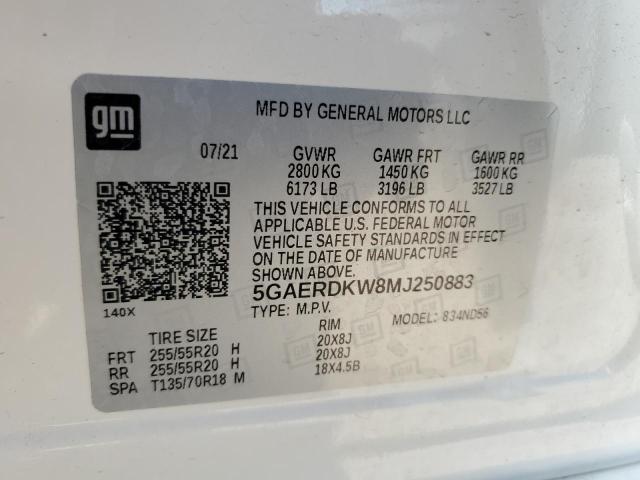 5GAERDKW8MJ250883 - 2021 BUICK ENCLAVE AVENIR SILVER photo 12