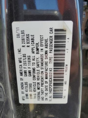 1HGCP3F8XCA000143 - 2012 HONDA ACCORD EXL BROWN photo 12