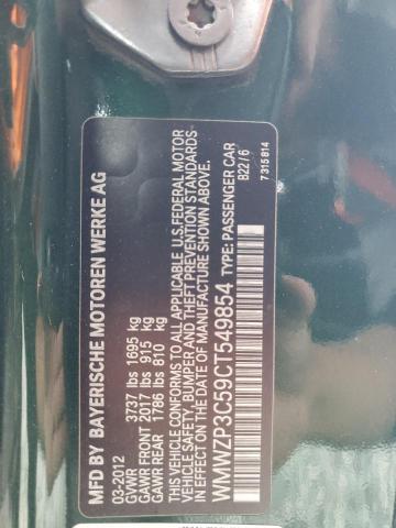 WMWZP3C59CT549854 - 2012 MINI COOPER S GREEN photo 12