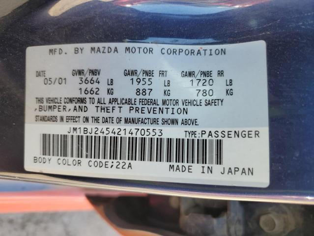 JM1BJ245421470553 - 2002 MAZDA PROTEGE PR5 RED photo 12