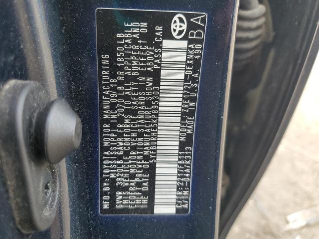 5YFBURHE5KP895303 - 2019 TOYOTA COROLLA L BLUE photo 12