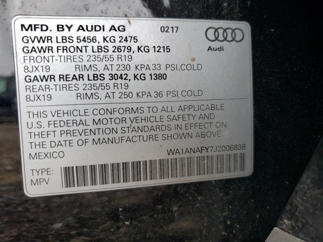 WA1ANAFY7J2006838 - 2018 AUDI Q5 PREMIUM BLACK photo 12