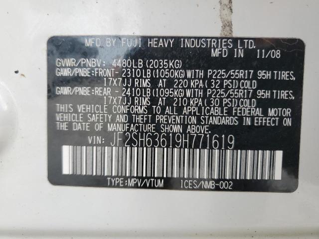 JF2SH63619H771619 - 2009 SUBARU FORESTER 2.5X PREMIUM Ağ foto 13