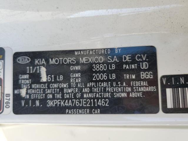 3KPFK4A76JE211462 - 2018 KIA FORTE LX WHITE photo 12