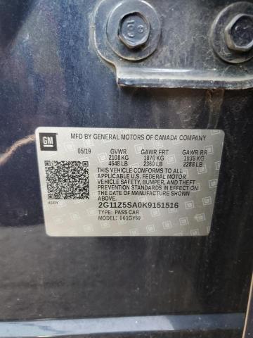 2G11Z5SA0K9151516 - 2019 CHEVROLET IMPALA LT BLUE photo 13