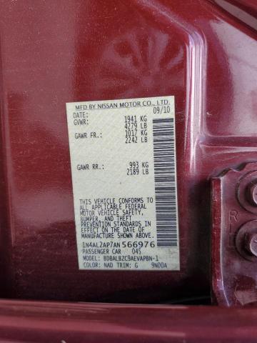 1N4AL2AP7AN566976 - 2010 NISSAN ALTIMA BASE MAROON photo 12