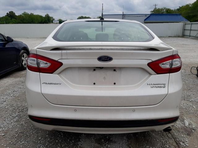 3FA6P0RU2DR278292 - 2013 FORD FUSION TITANIUM HEV WHITE photo 6