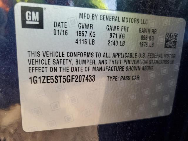 1G1ZE5ST5GF207433 - 2016 CHEVROLET MALIBU LT BLACK photo 13