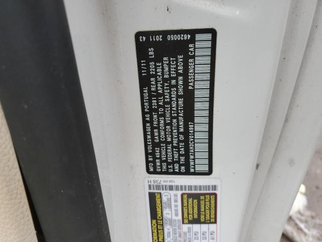 WVWFW7AH3CV014987 - 2012 VOLKSWAGEN EOS LUX 白色 照片 12