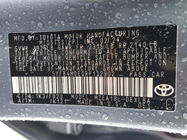 5YFB4MDE0RP132902 - 2024 TOYOTA COROLLA LE BLUE photo 12