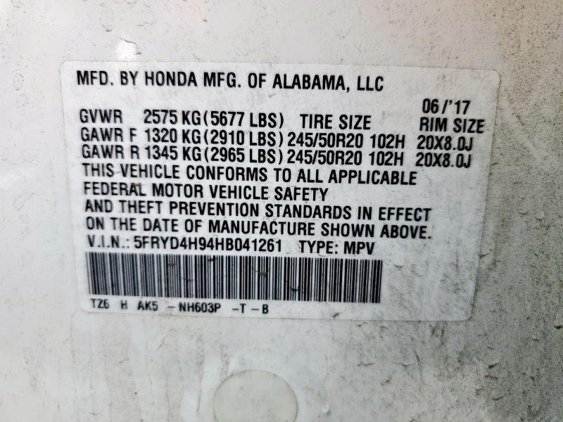 5FRYD4H94HB041261 - 2017 ACURA MDX ADVANCE WHITE photo 13