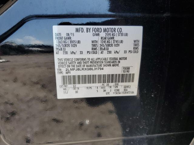 2LMPJ8LRXGBL31794 - 2016 LINCOLN MKX RESERVE أسود صورة 13